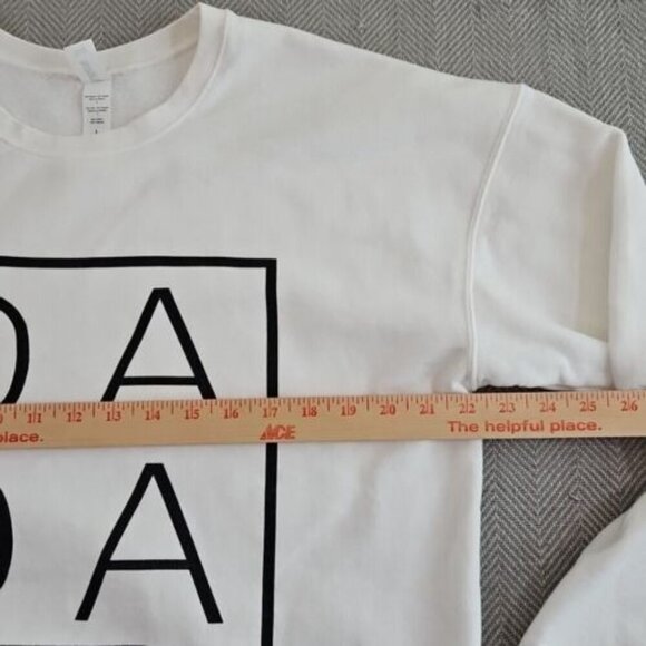 Tultex 340 Sweatshirt Men's Size Large White D A  D A Graphic Y2K Relaxed Fit - Picture 8 of 13